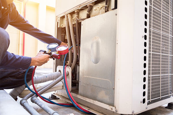 maintenance tools next to hvac unit