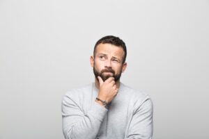 Man Thinking about his indoor air quality